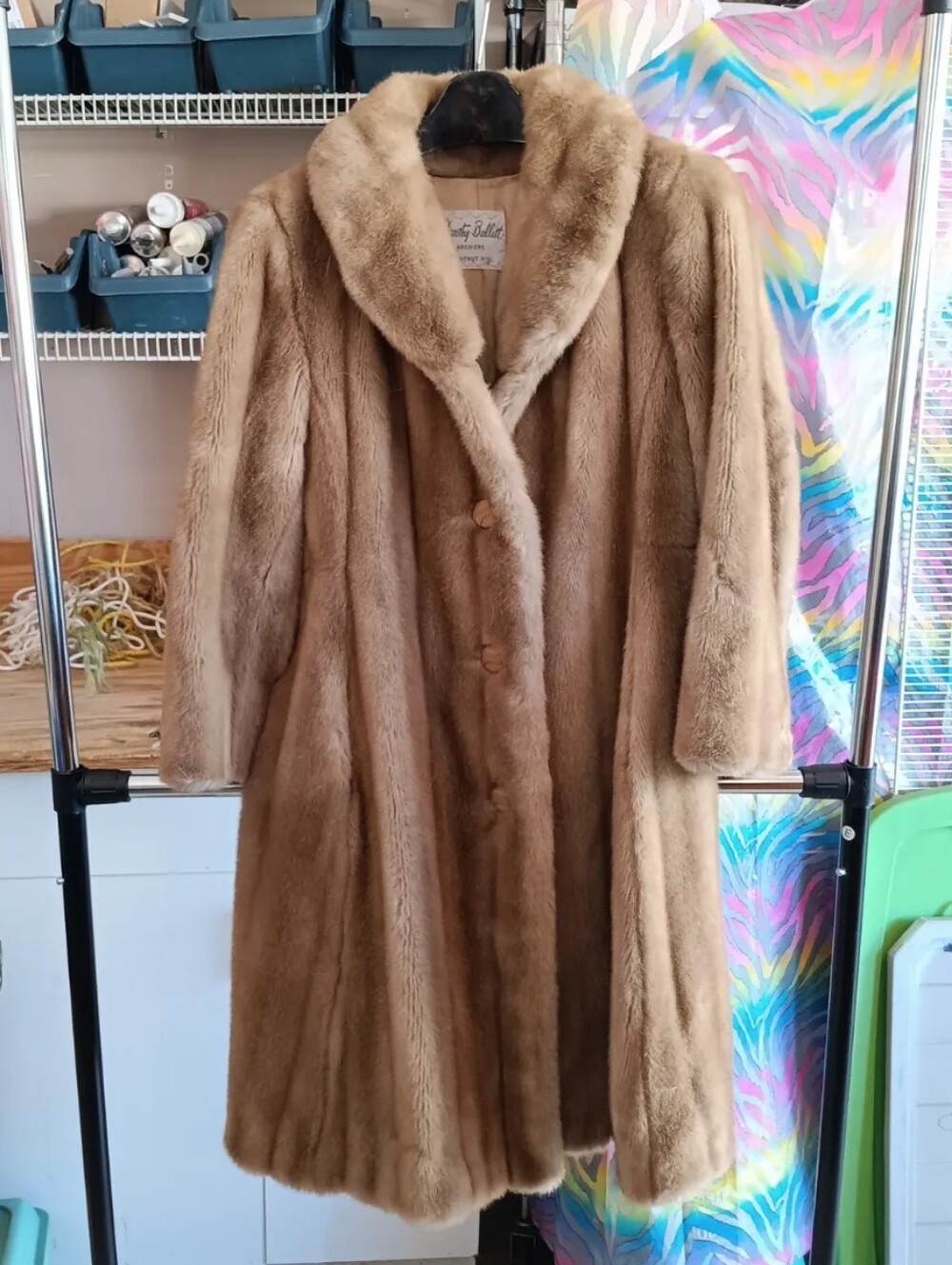 Vintage Grandella II Styled by Sportowne / Dorothy Bullitt faux Fur Coat Sz 12
